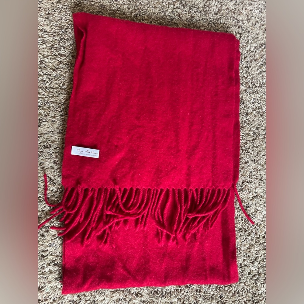 Enya Montarani Wool Cashmere Scarf Red🧣 Rectangle 12x62